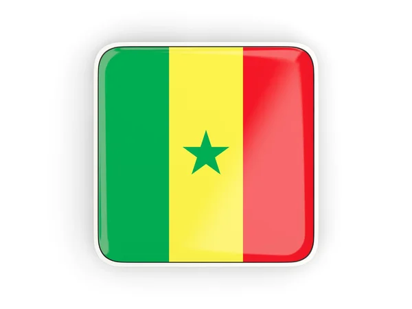 Flagge des Senegal, quadratische Ikone — Stockfoto