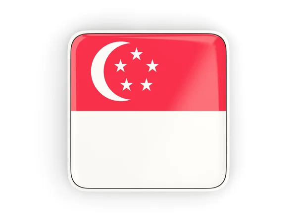 Bandera de singapore, icono cuadrado — Foto de Stock