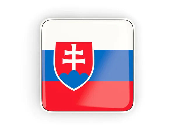 Szlovákia, négyzet alakú ikon zászlaja — Stock Fotó