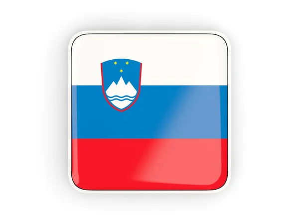 Vlag van Slovenië, vierkante pictogram — Stockfoto