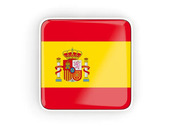 Флаг Испании, квадратная икона — стоковое фото