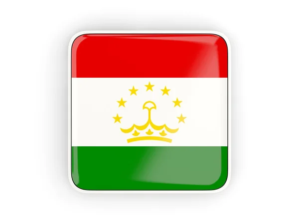 Tadzjikistan, fyrkantiga ikonen flagga — Stockfoto