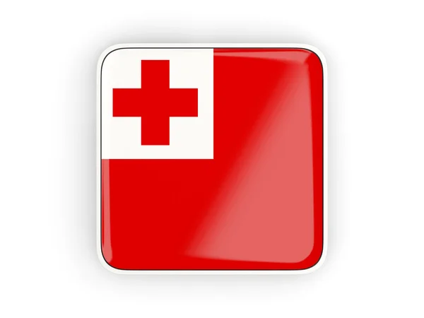 Flaga tonga, kwadratowa ikona — Zdjęcie stockowe