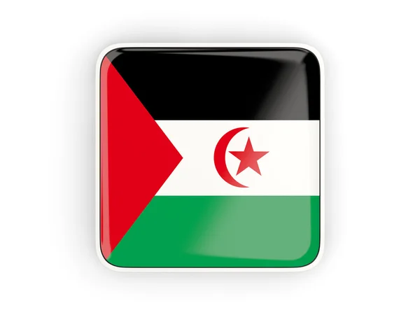 Nyugat-Szahara, négyzet alakú ikon zászlaja — Stock Fotó