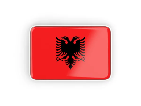 Bandiera di albania, icona rettangolare — Foto Stock