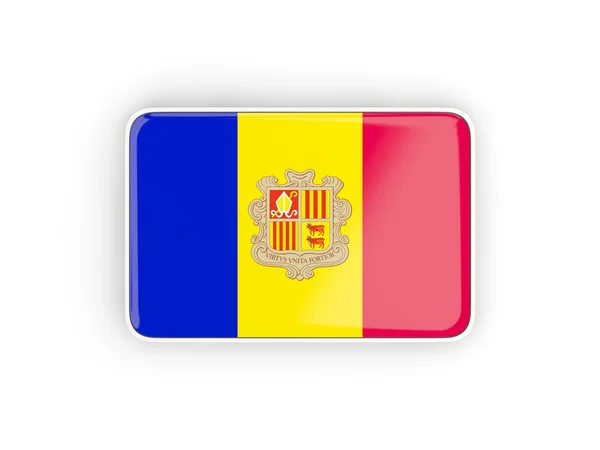 Bandera de andorra, icono rectangular —  Fotos de Stock