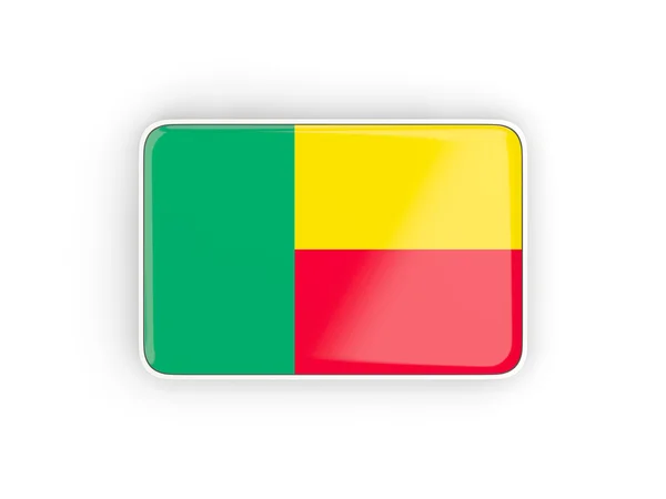 Flag of benin, rectangular icon — Stock Photo, Image