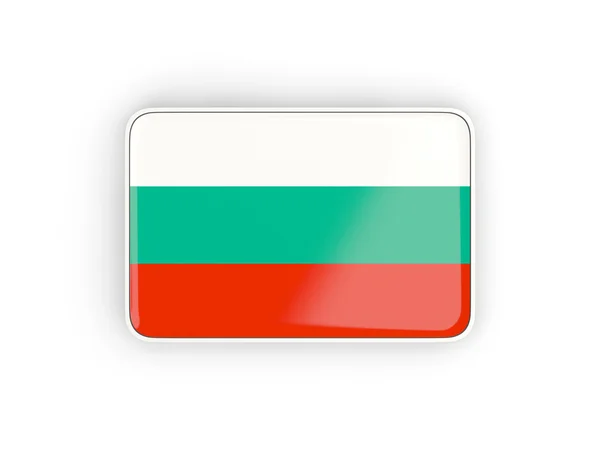 Прапор Болгарії, прямокутні значок — стокове фото