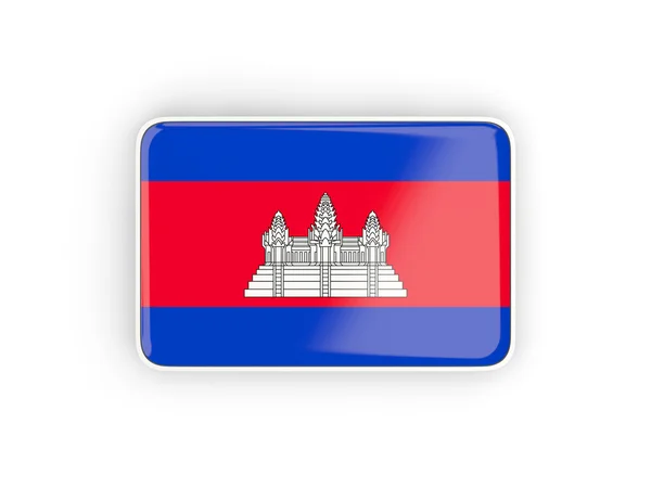 国旗的柬埔寨，矩形图标 — 图库照片