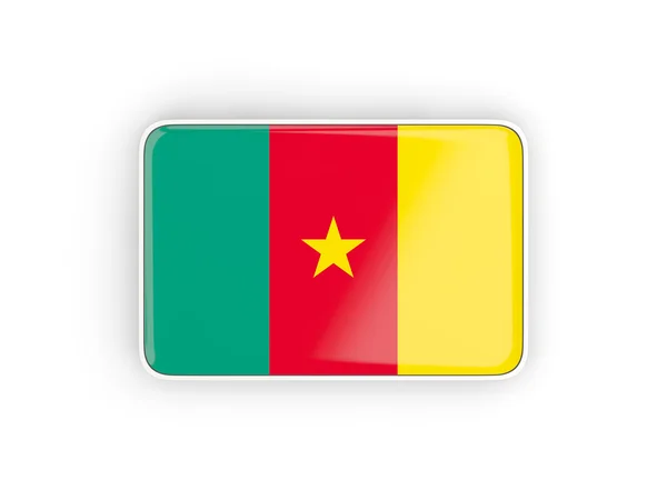 Kamerun, téglalap alakú ikon zászlaja — Stock Fotó