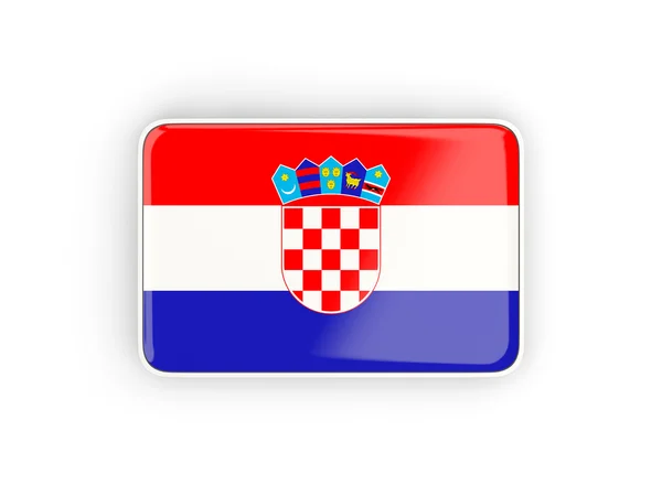 Флаг хорватии, прямоугольная икона — стоковое фото
