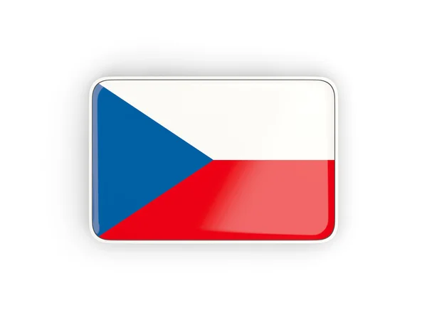Прапор Чехії, прямокутна ікона — стокове фото