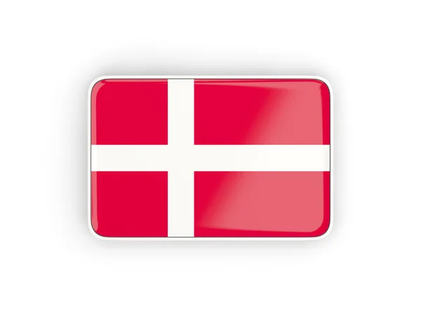 Bandeira de denmark, ícone retangular — Fotografia de Stock