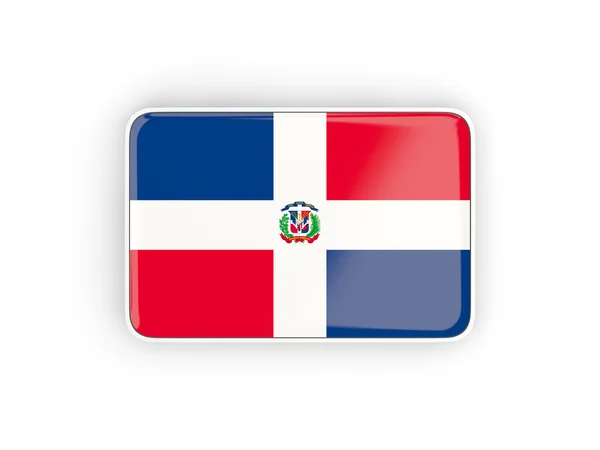 長方形のアイコン、ドミニカ共和国の旗 — ストック写真