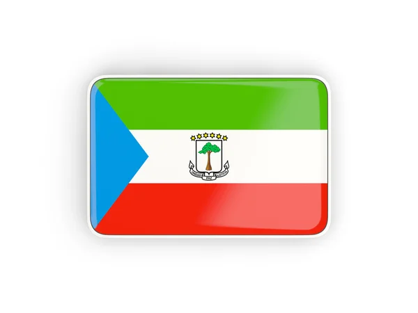 Vlajka Rovníkové Guiney, obdélníkové ikonu — Stock fotografie