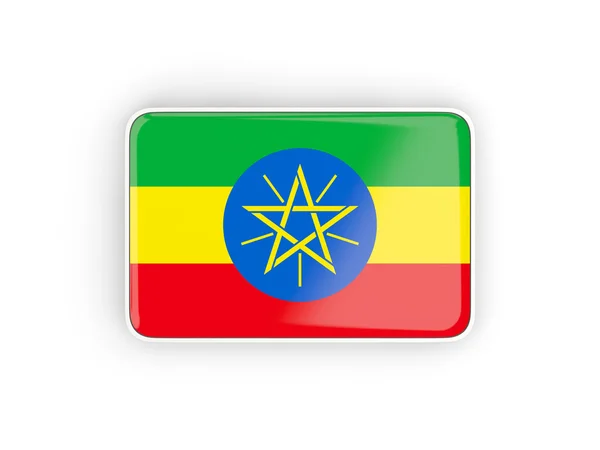 Флаг Эфиопии, прямоугольная икона — стоковое фото
