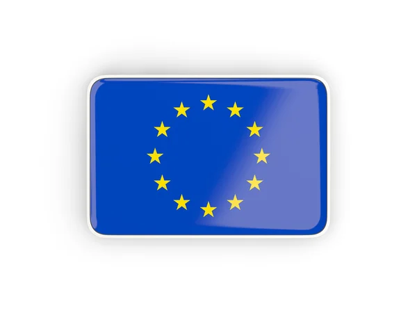 Bandeira da união europeia, ícone retangular — Fotografia de Stock