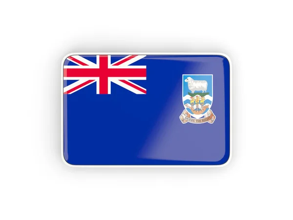 Falkland-szigetek, téglalap alakú ikon zászlaja — Stock Fotó