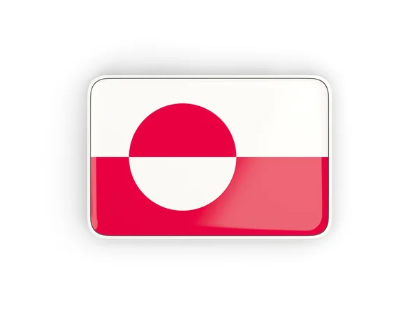 国旗的格陵兰岛，矩形图标 — 图库照片