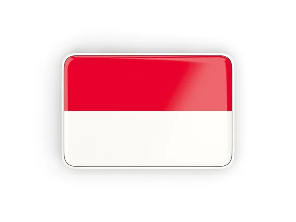 Flag of indonesia, rectangular icon — Stock Photo, Image