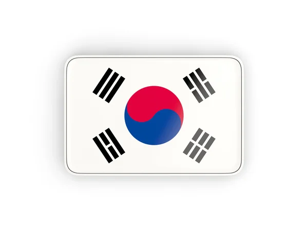 Флаг Южной Кореи, прямоугольная икона — стоковое фото