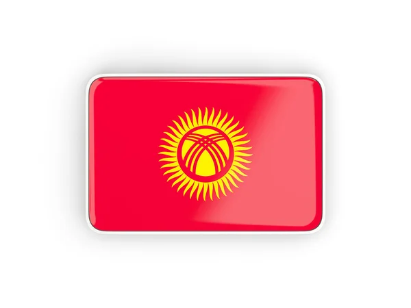 Flagga av Kirgizistan, rektangulär ikon — Stockfoto