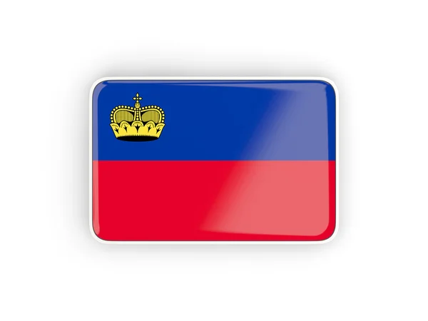 Flaga Liechtensteinu, prostokątne ikona — Zdjęcie stockowe