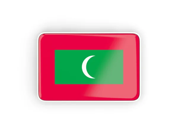Maldivler, dikdörtgen simgesini bayrağı — Stok fotoğraf