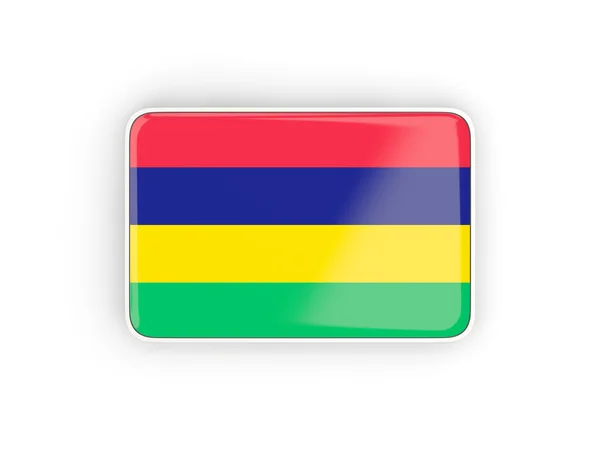 国旗的毛里求斯，矩形图标 — 图库照片