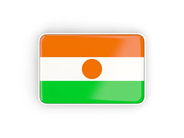 Bandeira de niger, ícone retangular — Fotografia de Stock