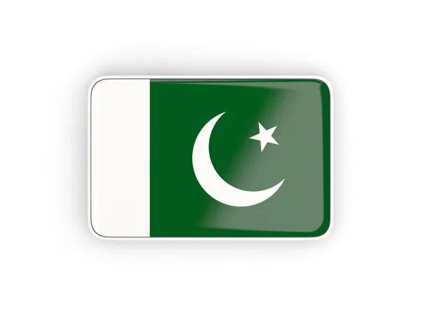 Vlajka Pákistánu, obdélníkové ikonu — Stock fotografie