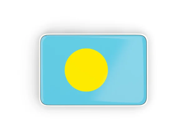 国旗的帕劳，矩形图标 — 图库照片