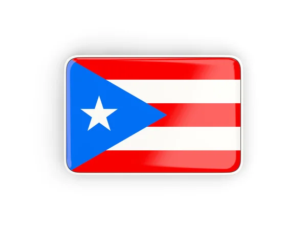 Flaga Portoryko, prostokątne ikona — Zdjęcie stockowe