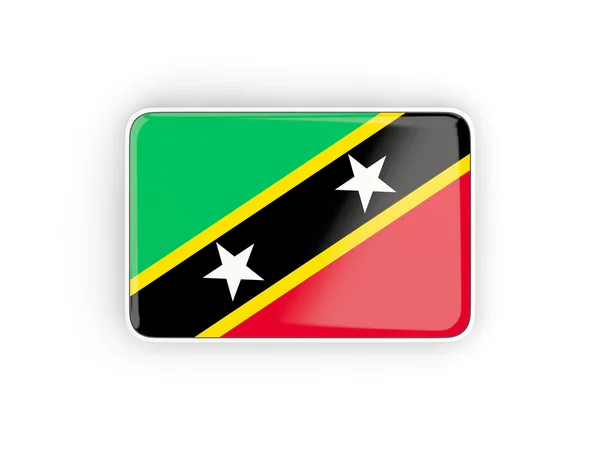 Flagge der Heiligen Kitts und Nevis, rechteckige Ikone — Stockfoto