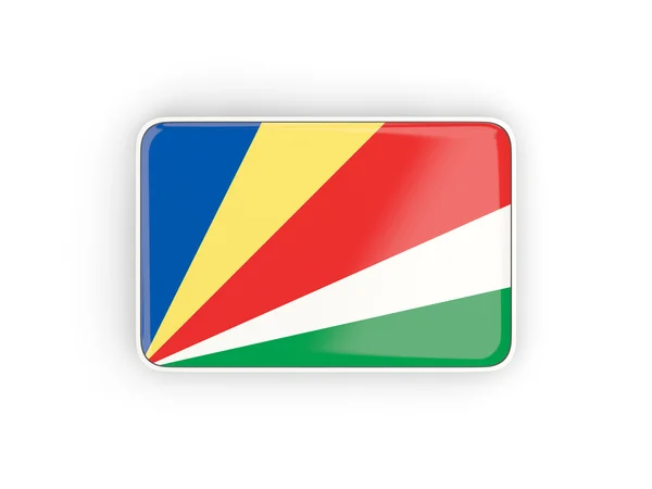 国旗的塞舌尔，矩形图标 — 图库照片
