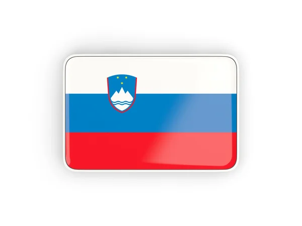 Прапор Словенії, прямокутна ікона — стокове фото