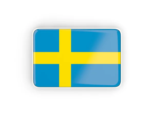 Flag of sweden, rectangular icon — Stock Photo, Image