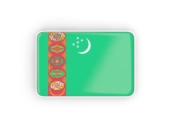 Vlag van turkmenistan, rechthoekig pictogram — Stockfoto