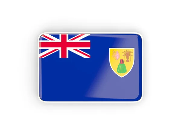 Flag of turks and caicos islands, rectangular icon — Stock Photo, Image