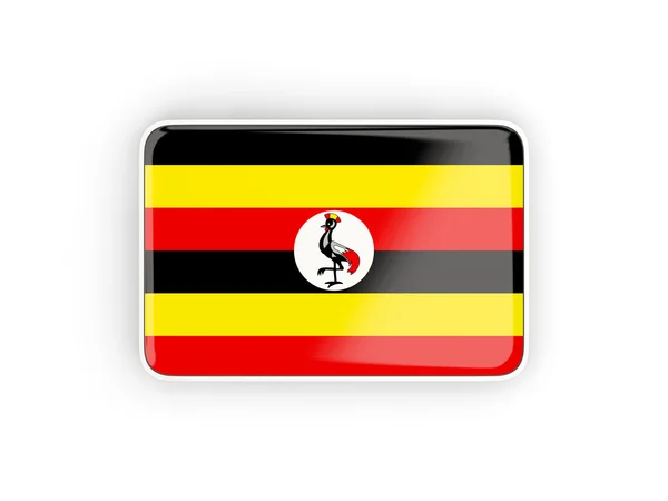 Vlajka Ugandy, obdélníkové ikonu — Stock fotografie