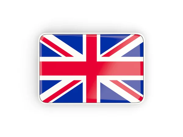 Vlajka Spojeného království, obdélníkové ikonu — Stock fotografie