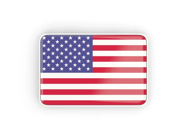 Флаг США, прямоугольная икона — стоковое фото