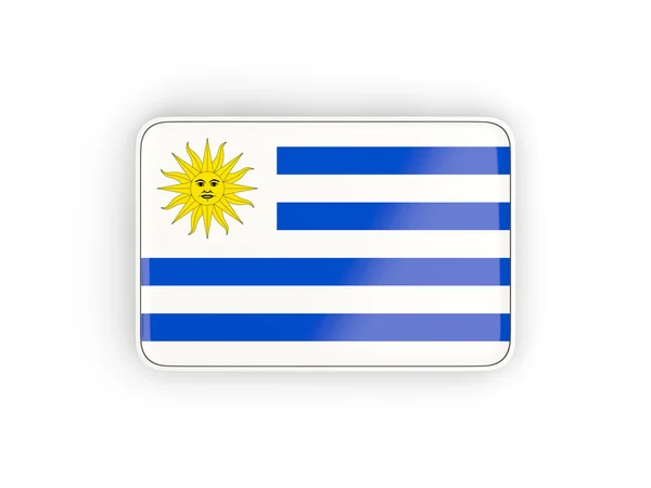 Bandera de uruguay, icono rectangular —  Fotos de Stock