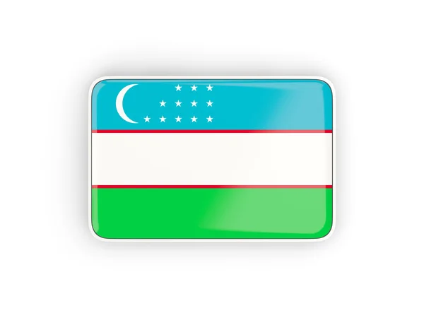 Bandera de Uzbekistán, icono rectangular —  Fotos de Stock