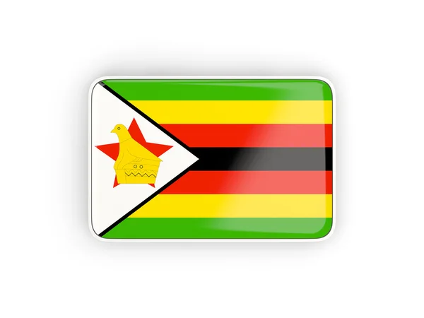 Bandera de zimbabwe, icono rectangular — Foto de Stock