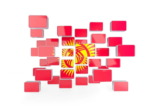 モザイクの背景、キルギスの国旗 — ストック写真