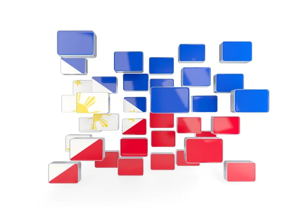Filipinler, mozaik arka plan bayrağı — Stok fotoğraf