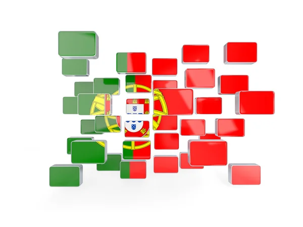Portekiz, mozaik arka plan bayrak — Stok fotoğraf