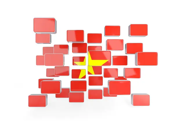 Флаг Вьетнама, мозаичный фон — стоковое фото