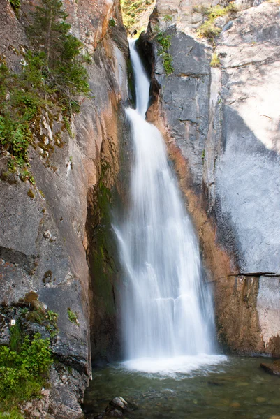 Kleiner Wasserfall im Wald — Stockfoto